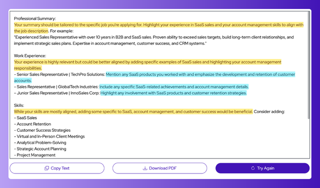Generatore di curriculum AI su JobCopilot