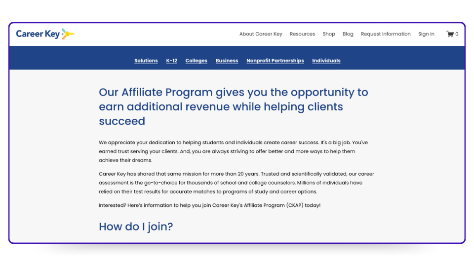 Career Key Affiliate Program