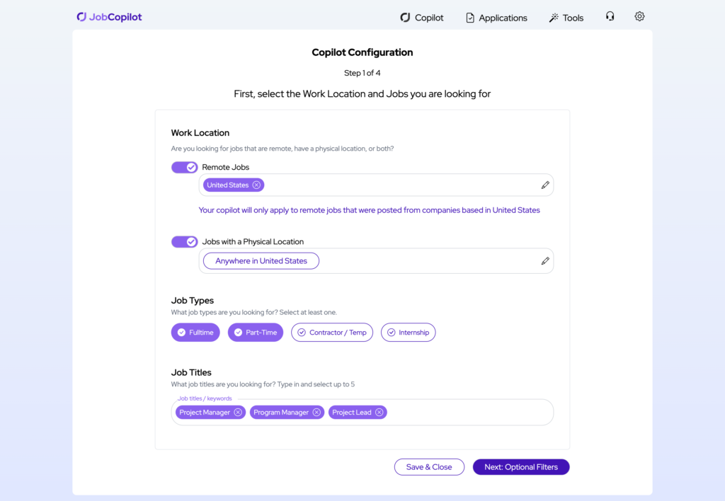 Stap 1 - Projectmanager