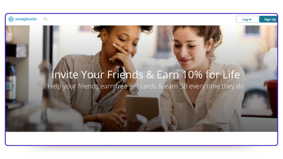 Screenshot of Swagbucks' affiliate program page