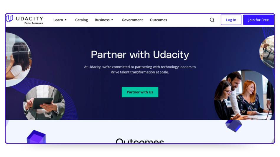 Screenshot of Udacity's affiliate program page
