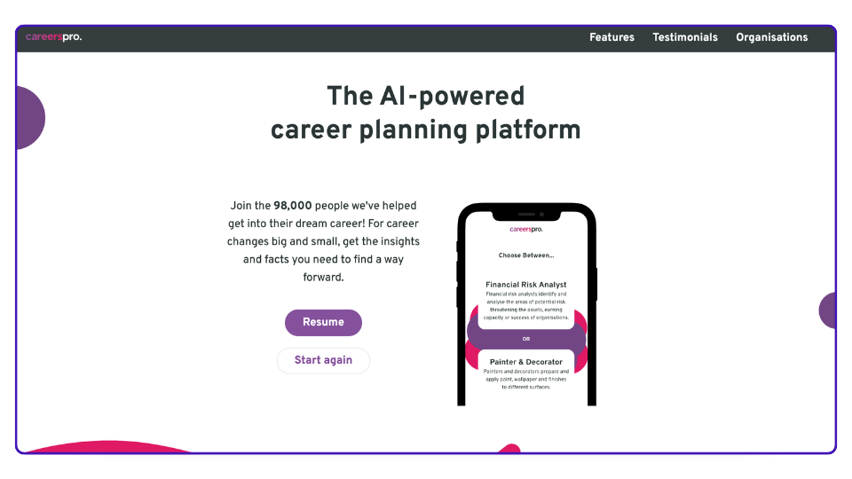 Página principal de CareersPro