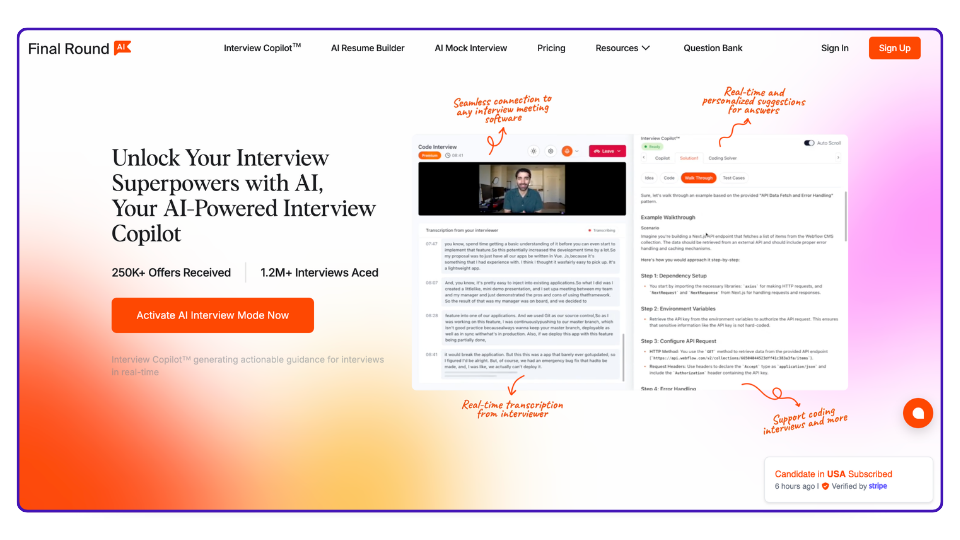 Página de inicio de la fase final de la IA