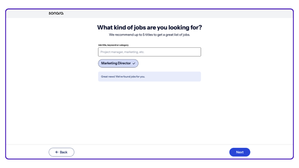 Sonara AI - Puesto deseado
