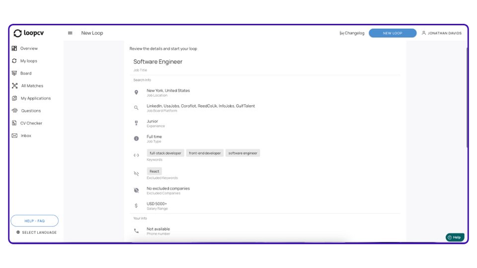 LoopCV - Activar el bucle