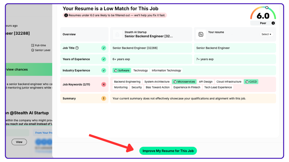 Jobright - Verbessern Sie Ihren Lebenslauf