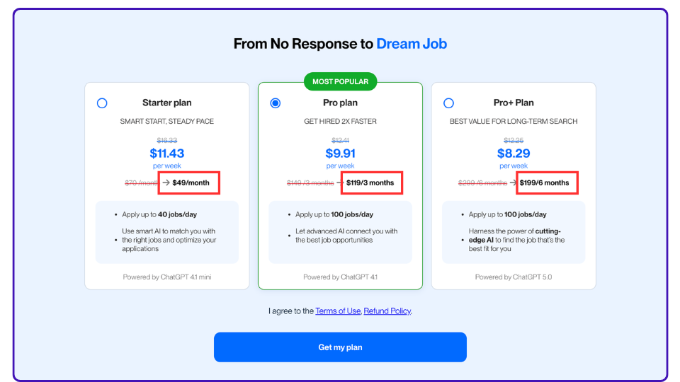 JobHire.AI - Pricing Plans