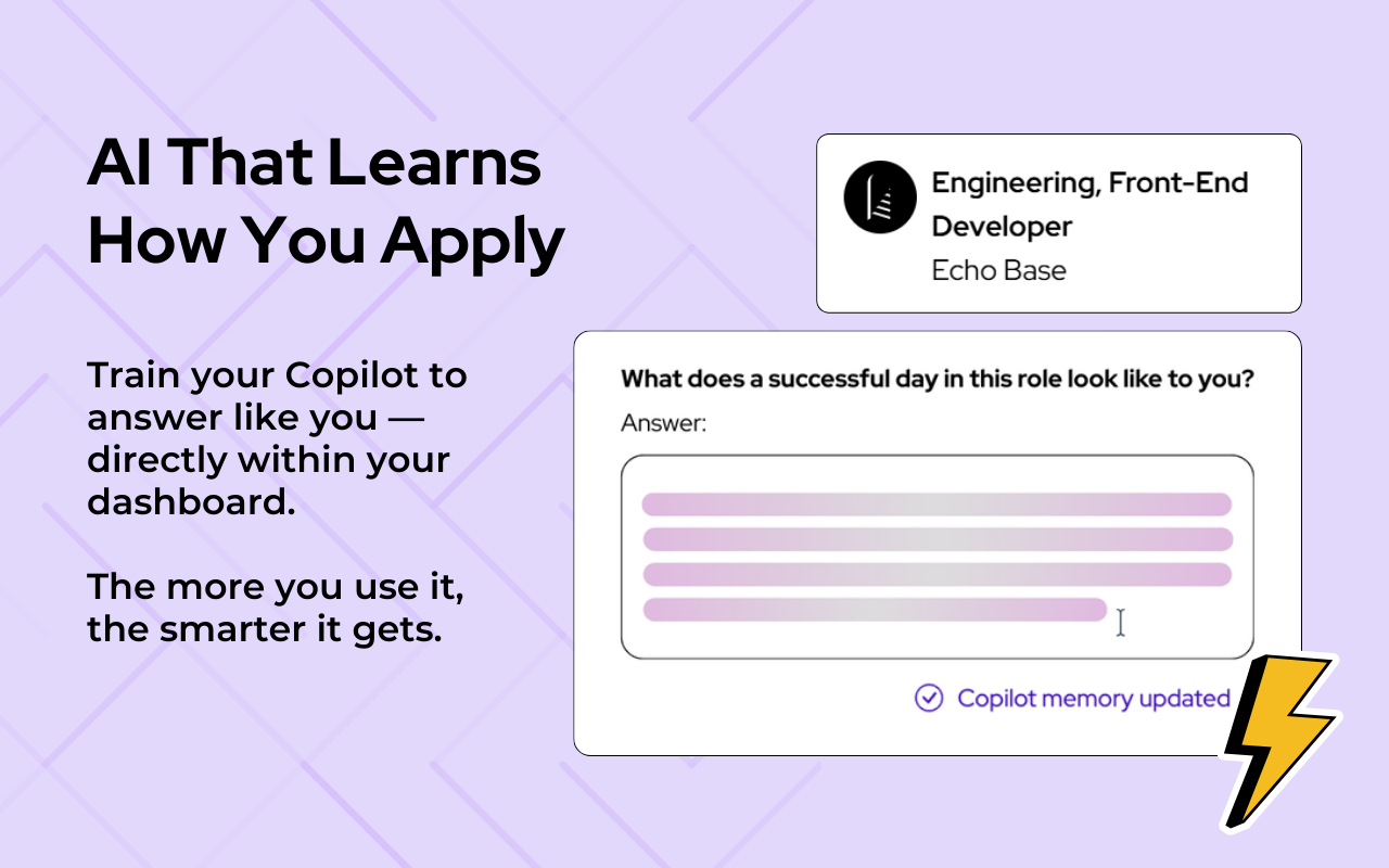 Estensione Chrome JobCopilot - Impara da te