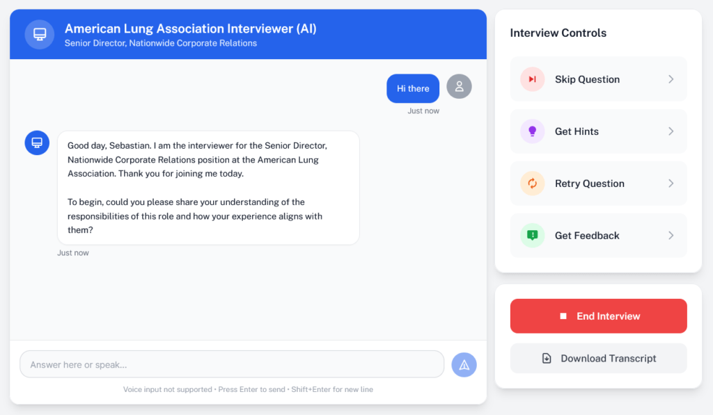 BetterApply's AI Interviewer feature.