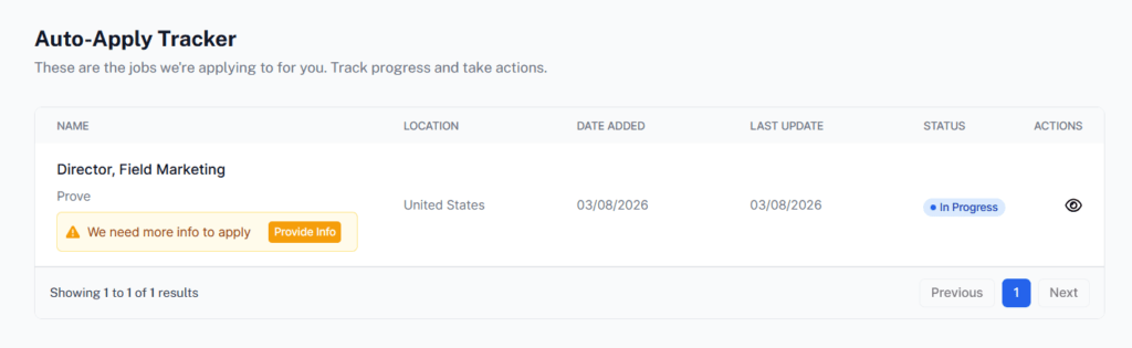 BetterApply's built-in application tracking dashboard.