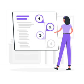 Illustration of person interacting with a numbered list